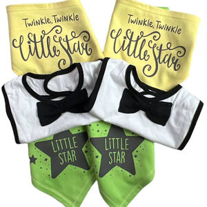 Rabbit Skins Reversible Infant Bandana Bib Bundle - Twinkle Twinkle Little Star